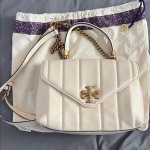 Tory Burch Ivory Quilted Shoulder Bag